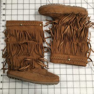 Arizona Janlyn Fringe Slip-On Boots Girls
